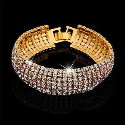 Glamour Girl Crystal Bangle Cuff Bracelet