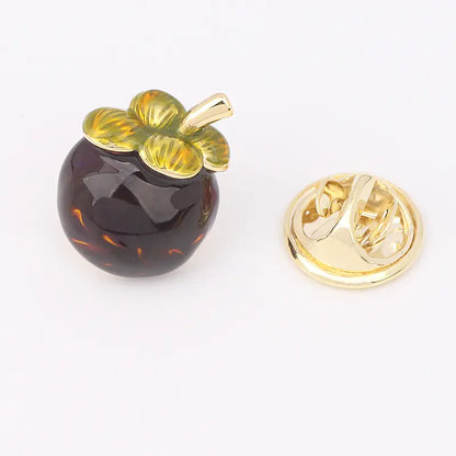 Cute Japanese Fruit Enamel Brooch - Peach & Cherry Pin