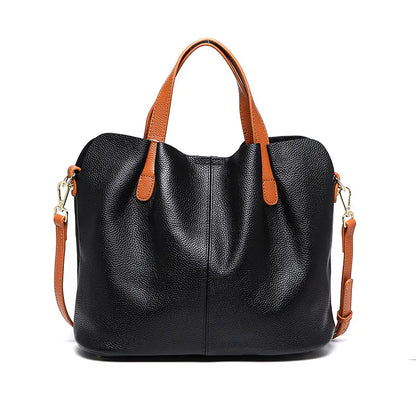 Women's Contrast Color Leather Shoulder Crossbody Bag