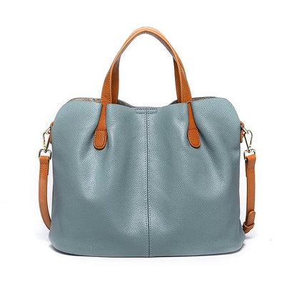 Women's Contrast Color Leather Shoulder Crossbody Bag