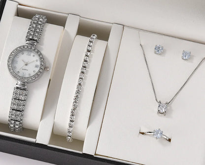 Geneva Women's Watch Set with Jewelry Accessories (Five Pieces)