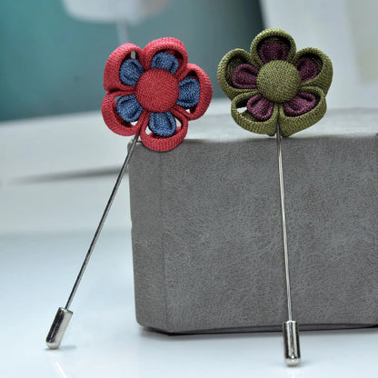 Floral Brooch for Hanfu - Two Color Petals Design