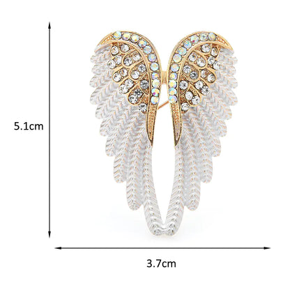 Diamond-Encrusted Angel Wings Brooch Pin for Fashion