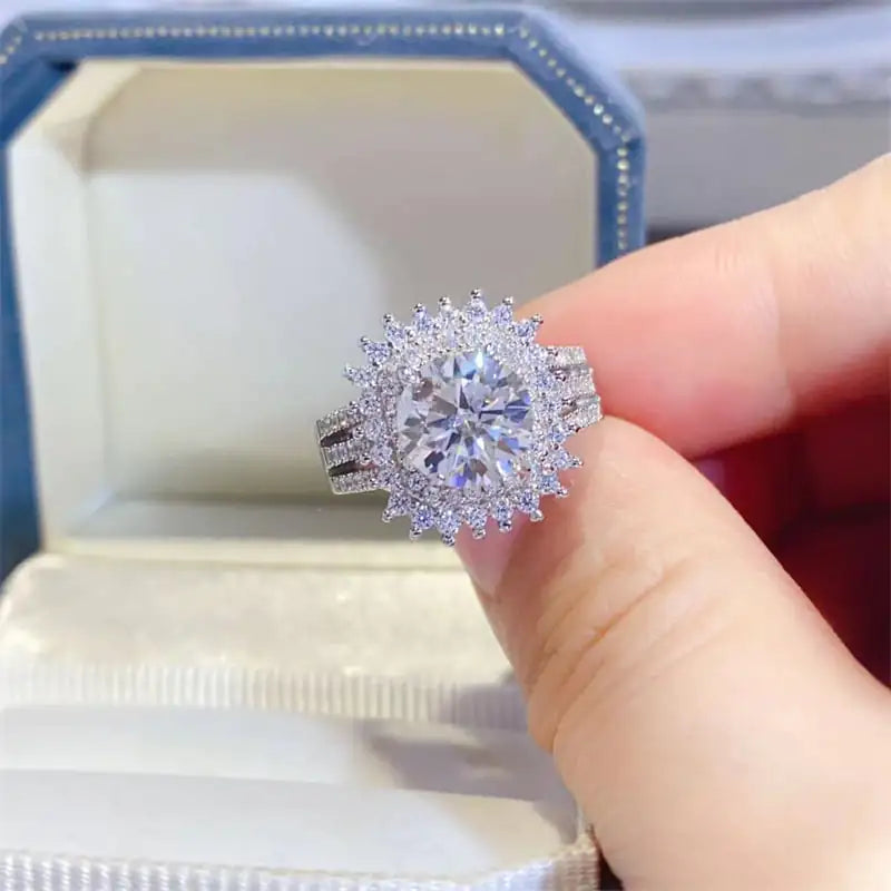 2 Carat D Color Moissanite Engagement Ring