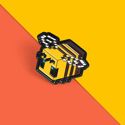 3D Geometric Cartoon Bee Enamel Brooch for Minecraft