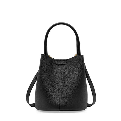 Genuine Leather Crossbody Bucket Bag for Women