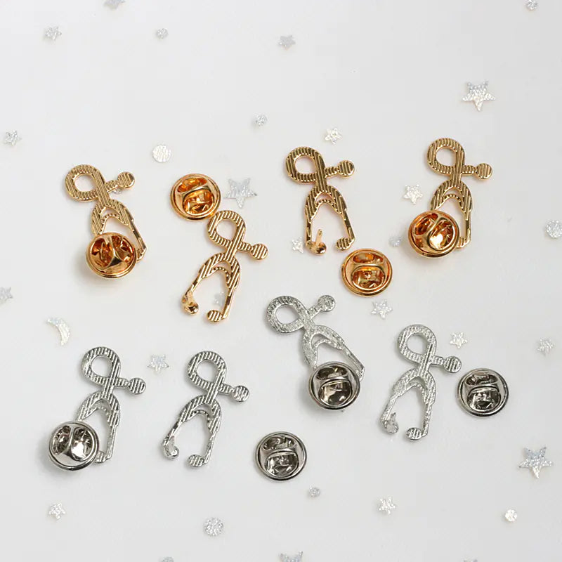 Cartoon Alloy Doctor Stethoscope Brooch Pin Accessory