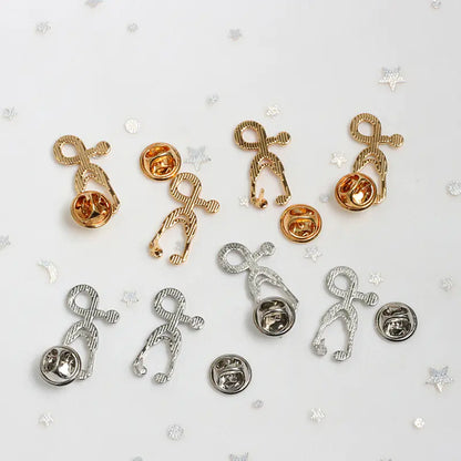 Cartoon Alloy Doctor Stethoscope Brooch Pin Accessory