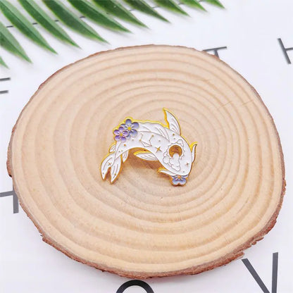 Animal Couple Brooch - Cartoon Tai Chi Fish Design
