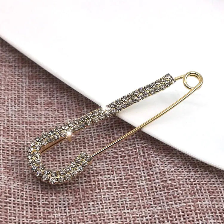 Korean Style Pearl and Rhinestone Brooch Pin