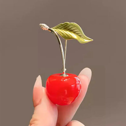 Red Cherry Brooch for Women - Stylish and Chic Accessory