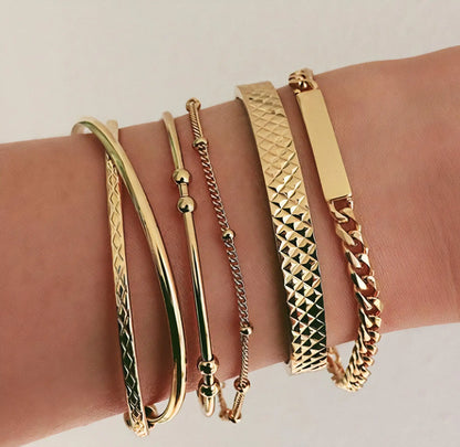 Stacked Bracelet Set #18 - Trendy Layered Jewelry | Aethel Adorn