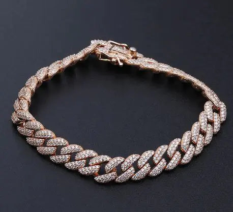 Silver Diamond Cuban Zircon Bracelet