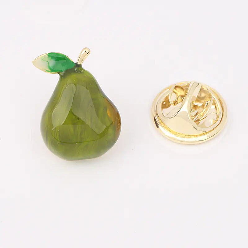 Cute Japanese Fruit Enamel Brooch - Peach & Cherry Pin