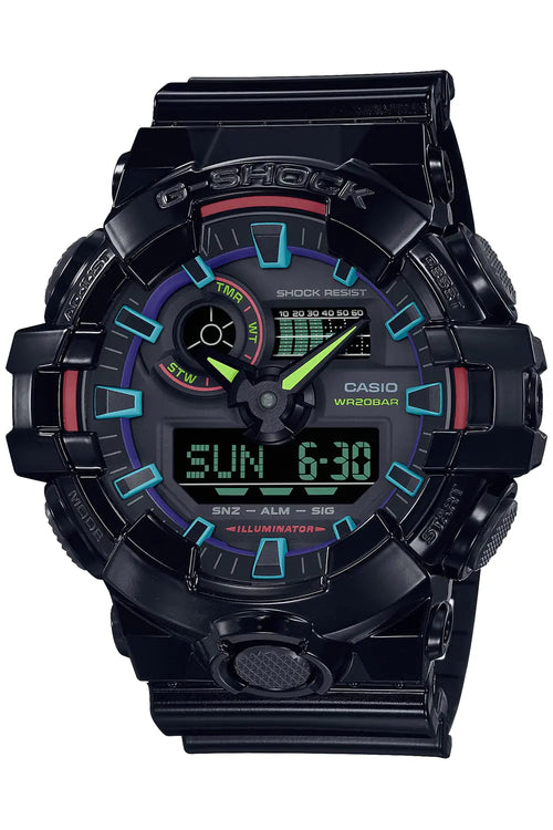 CASIO G-Shock GA-700RGB-1AJF [G-Shock Virtual Rainbow: Gamers RGB Series] Watch Imported from Japan Feb 2023 Model